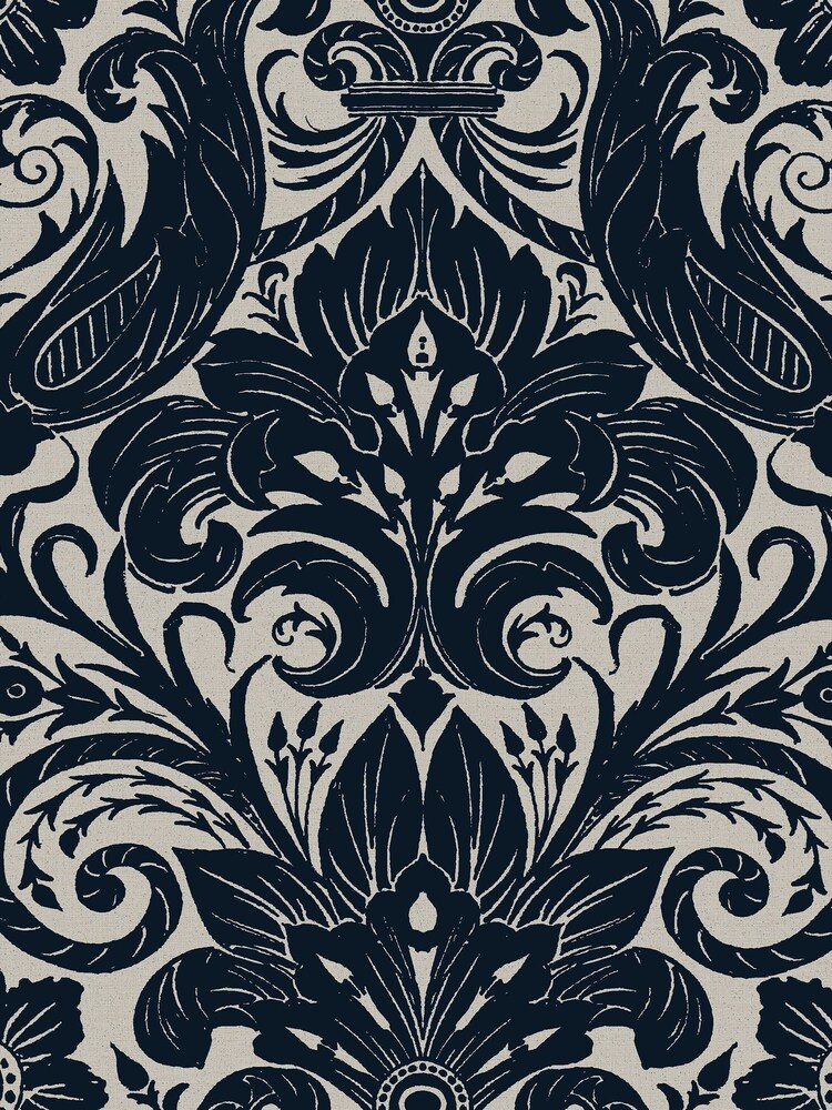 Laurence Llewelyn-Bowen Blue Damask Sauvage Flock A4 Wallpaper Sample - Image 2 of 5 Laurence Llewelyn-Bowen Blue Damask Sauvage Flock A4 Wallpaper Sample - Image 2 of 5