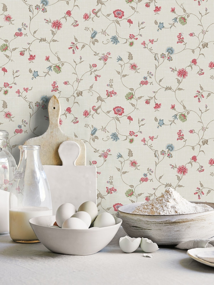 Galerie Red French Country Floral Print A4 Wallpaper Sample - Image 1 of 2 Galerie Red French Country Floral Print A4 Wallpaper Sample - Image 1 of 2