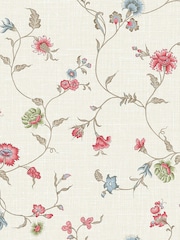 Galerie Red French Country Floral Print A4 Wallpaper Sample - Image 2 of 2