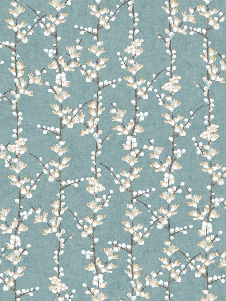 Galerie Blue Spring Blossom Sakura A4 Wallpaper Sample - Image 2 of 2 Galerie Blue Spring Blossom Sakura A4 Wallpaper Sample - Image 2 of 2