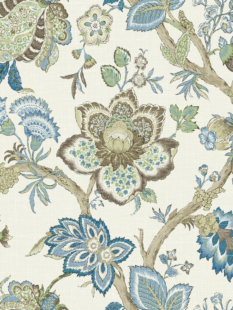 Galerie Blue French Country Floral Print A4 Wallpaper Sample - Image 2 of 2