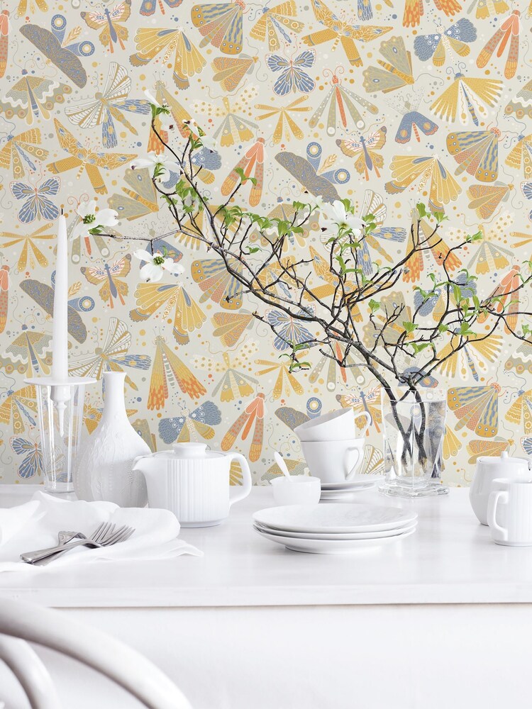Galerie Yellow Sommarang 2 Butterfly A4 Wallpaper Sample - Image 1 of 2