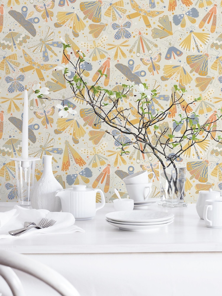 Galerie Yellow Sommarang 2 Butterfly A4 Wallpaper Sample - Image 1 of 2 Galerie Yellow Sommarang 2 Butterfly A4 Wallpaper Sample - Image 1 of 2