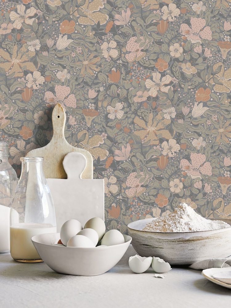 Galerie Pink Sommarang 2 Floral Print A4 Wallpaper Sample - Image 1 of 2 Galerie Pink Sommarang 2 Floral Print A4 Wallpaper Sample - Image 1 of 2