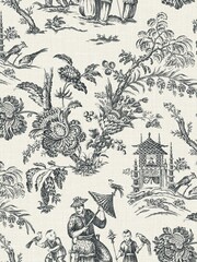 Galerie Black French Country Toile A4 Wallpaper Sample - Image 2 of 2