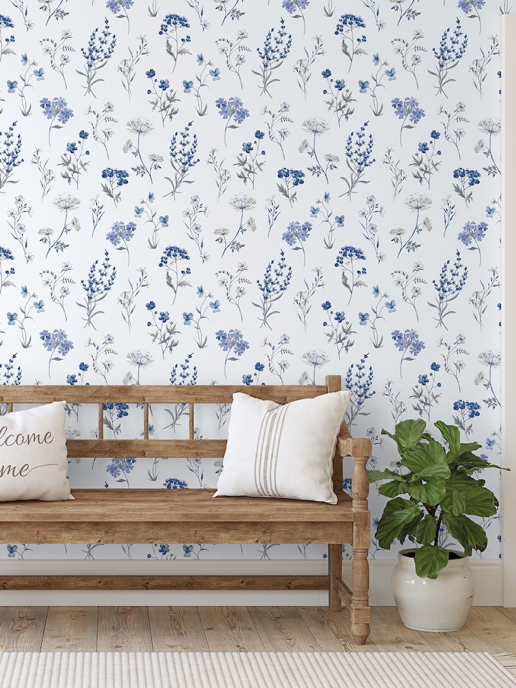 Galerie Blue Spring Blossom Botanical A4 Wallpaper Sample - Image 1 of 2 Galerie Blue Spring Blossom Botanical A4 Wallpaper Sample - Image 1 of 2