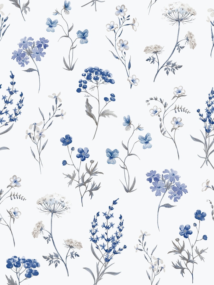 Galerie Blue Spring Blossom Botanical A4 Wallpaper Sample - Image 2 of 2 Galerie Blue Spring Blossom Botanical A4 Wallpaper Sample - Image 2 of 2