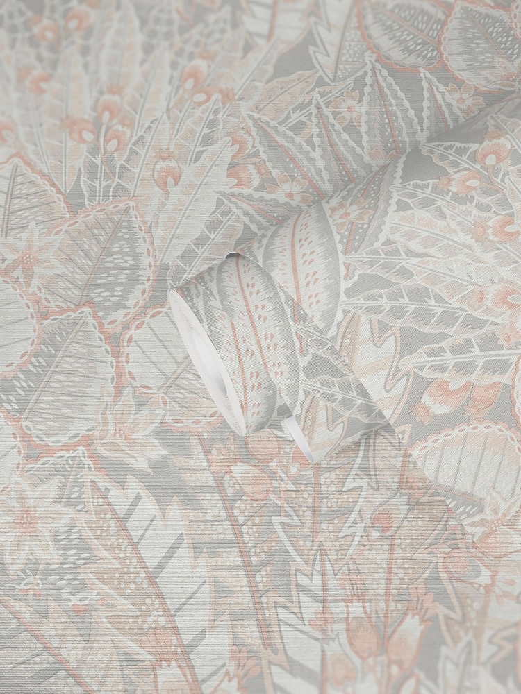 Galerie Beige Welcome Home Floral Print A4 Wallpaper Sample - Image 5 of 5