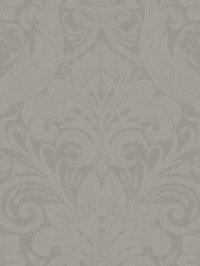 Laurence Llewelyn-Bowen Beige Damask Sauvage Flock A4 Wallpaper Sample - Image 2 of 6