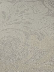 Laurence Llewelyn-Bowen Beige Damask Sauvage Flock A4 Wallpaper Sample - Image 3 of 6