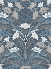 Galerie Blue Sommarang 2 Floral Print A4 Wallpaper Sample - Image 2 of 2