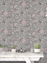 Galerie Pink Sommarang 2 Butterfly A4 Wallpaper Sample - Image 1 of 2