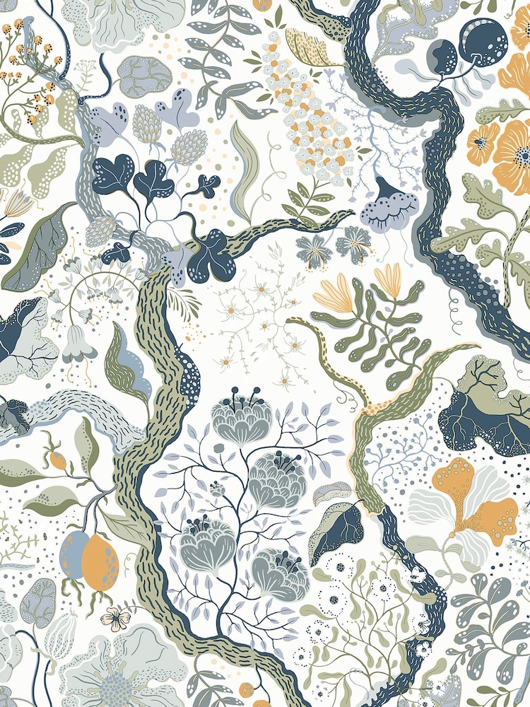 Galerie Orange Sommarang 2 Floral Print A4 Wallpaper Sample - Image 2 of 2 Galerie Orange Sommarang 2 Floral Print A4 Wallpaper Sample - Image 2 of 2