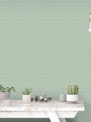 Galerie Green French Country Motif A4 Wallpaper Sample - Image 1 of 2