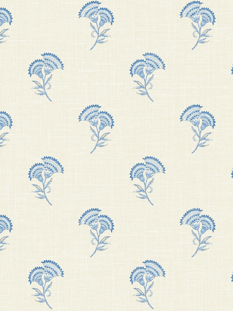 Galerie Blue French Country Floral Print A4 Wallpaper Sample - Image 2 of 2