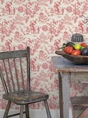 Galerie Red French Country Toile A4 Wallpaper Sample - Image 1 of 2