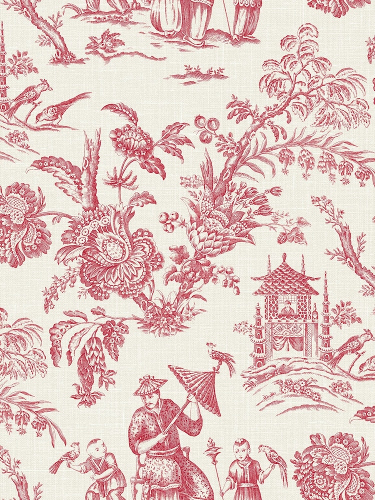 Galerie Red French Country Toile A4 Wallpaper Sample - Image 2 of 2 Galerie Red French Country Toile A4 Wallpaper Sample - Image 2 of 2