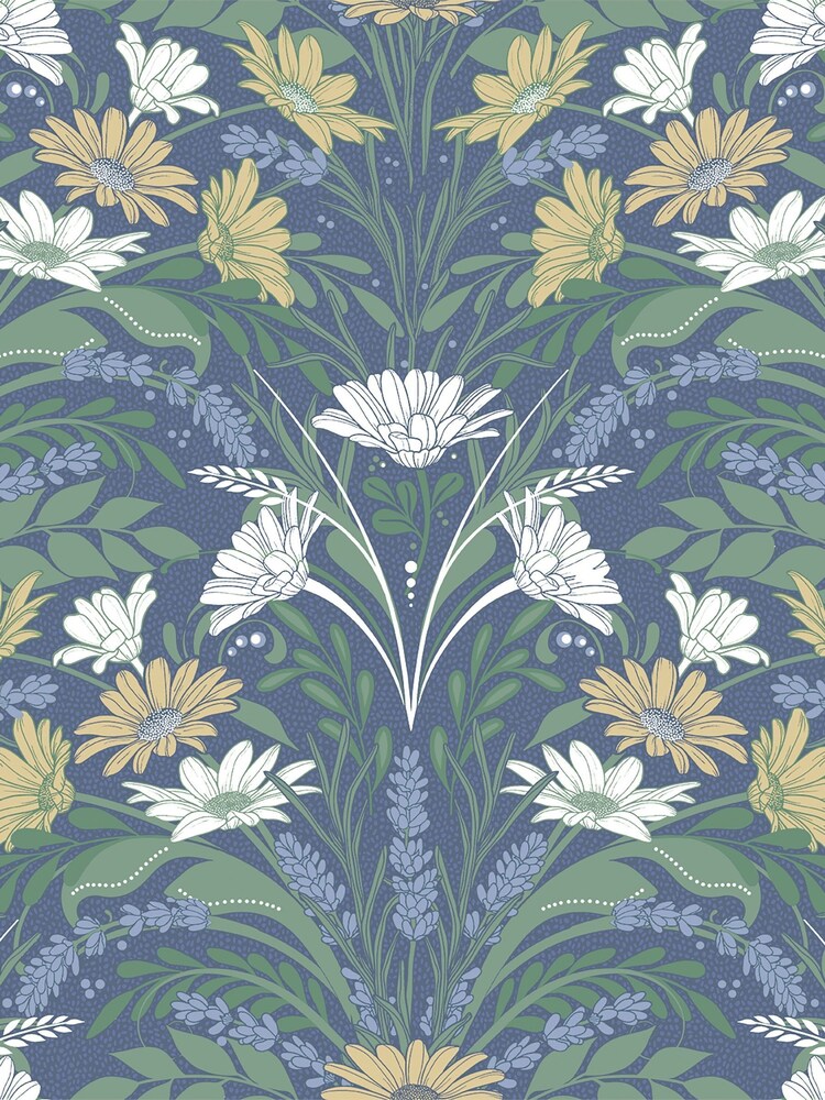 Galerie Blue Sommarang 2 Floral Print A4 Wallpaper Sample - Image 2 of 2