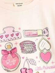 River Island Pink Girls Frill Sleeve Box Graphic Print T-Shirt - Image 3 of 5