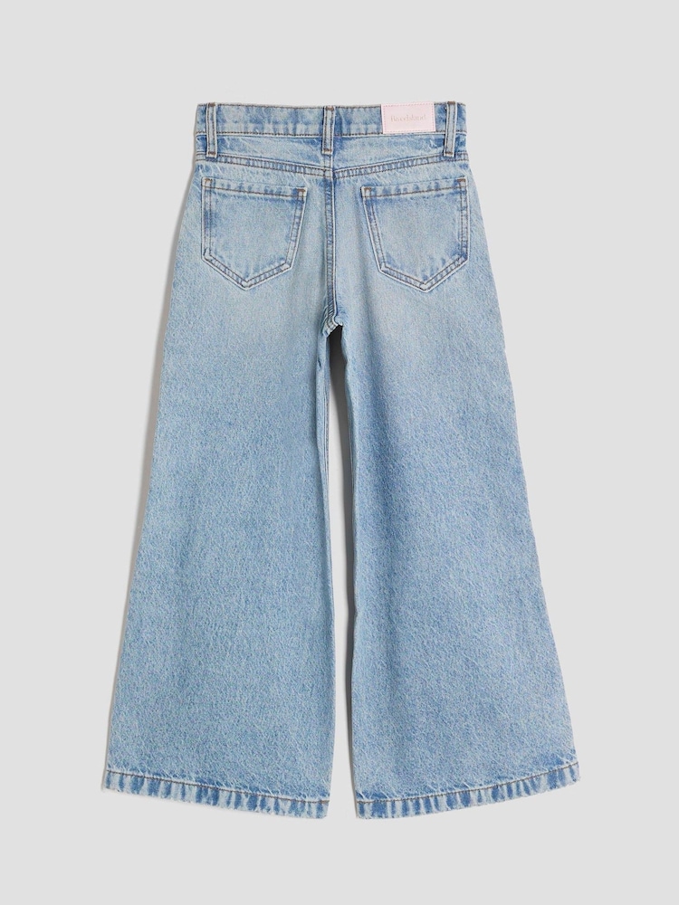 River Island Blue Girls Hotfix Logo Jeans - Image 2 of 4