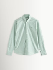 Les Deux Green Konrad Striped Oxford Shirt - Image 1 of 3