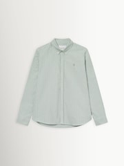 Les Deux Green Konrad Striped Oxford Shirt - Image 2 of 3