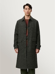 Les Deux Green Maximillian Herringbone Wool Coat - Image 7 of 7