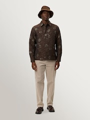 Les Deux Brown Kaleb Flower Jacquard Shirt - Image 7 of 7