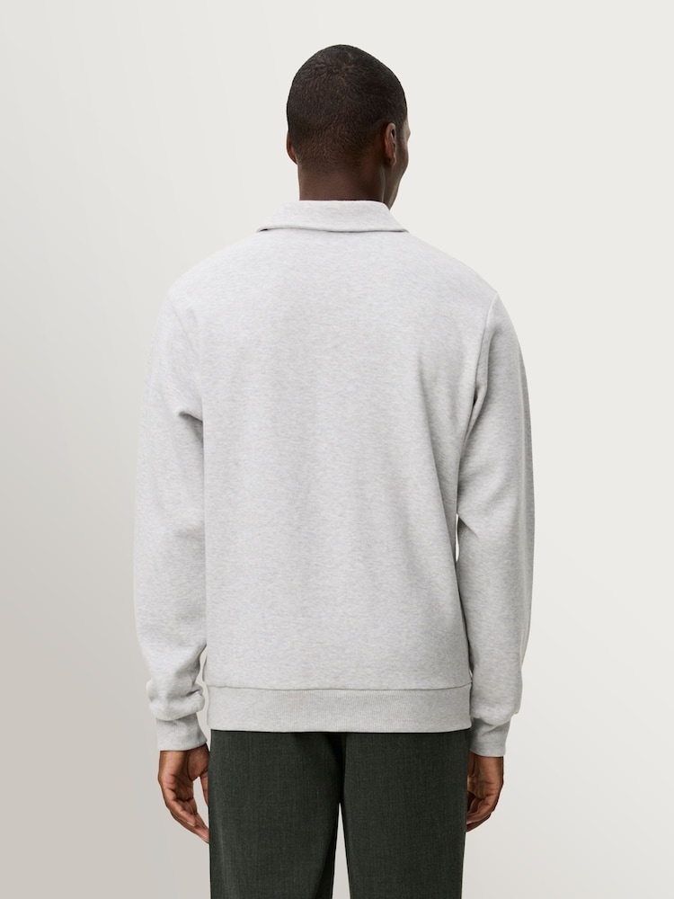 Les Deux Grey Ben Polo Piqué Sweatshirt - Image 2 of 7