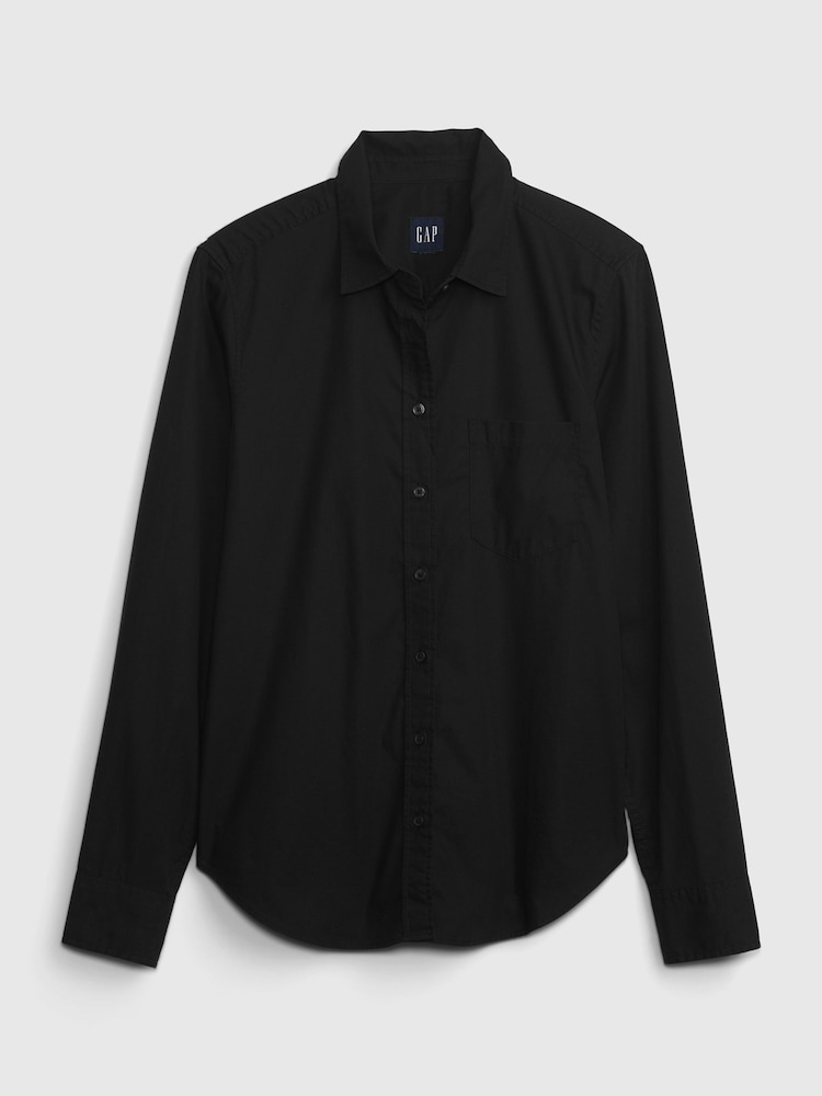 Gap Black Cotton Poplin Classic Shirt - Image 6 of 6