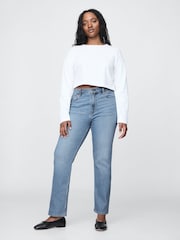Gap Blue High Waisted '90s Straight Jeans - Image 3 of 4