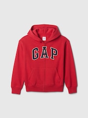 Rojo - Gap Relaxed Logo French Terry Zip Hoodie (4-13yrs) - Imagen 4 de 5