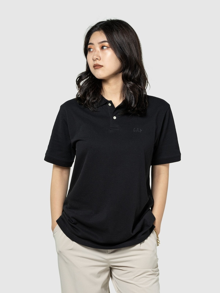 Gap Black Logo Pique Polo Shirt - Image 1 of 8