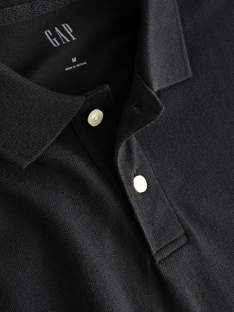 Gap Black Logo Pique Polo Shirt - Image 8 of 8