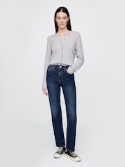 Gap Dark Wash Blue High Waisted '90s Straight Jeans - Image 4 of 4