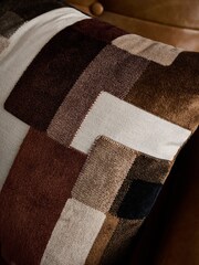 Dark Black/White 40 x 59cm Orson Cut Velvet Cushion - Image 2 of 4