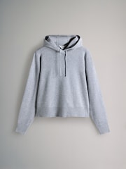 The Set Knitted Ribbed Hoodie and Wide Leg Trouser Co-ord Light Grey Marl - Image 2 of 5