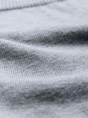 The Set Knitted Ribbed Hoodie and Wide Leg Trouser Co-ord Light Grey Marl - Image 4 of 5