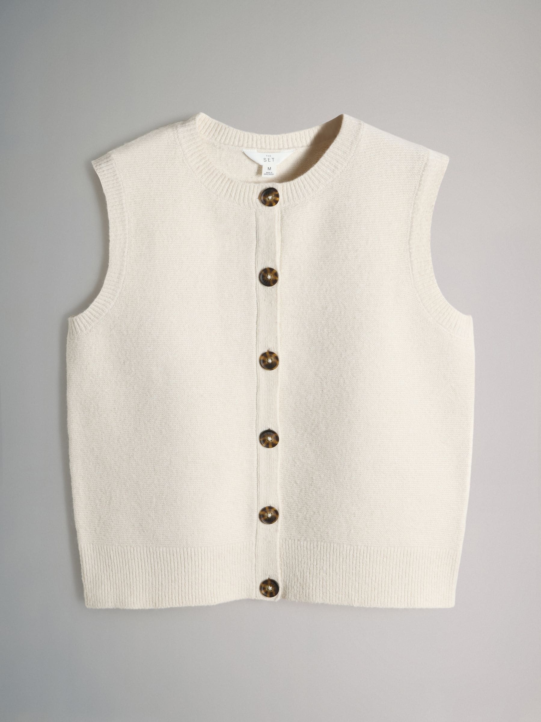 Buy The Set 2 Pack Knitted Waistcoat With Wool Cream/Chocolate