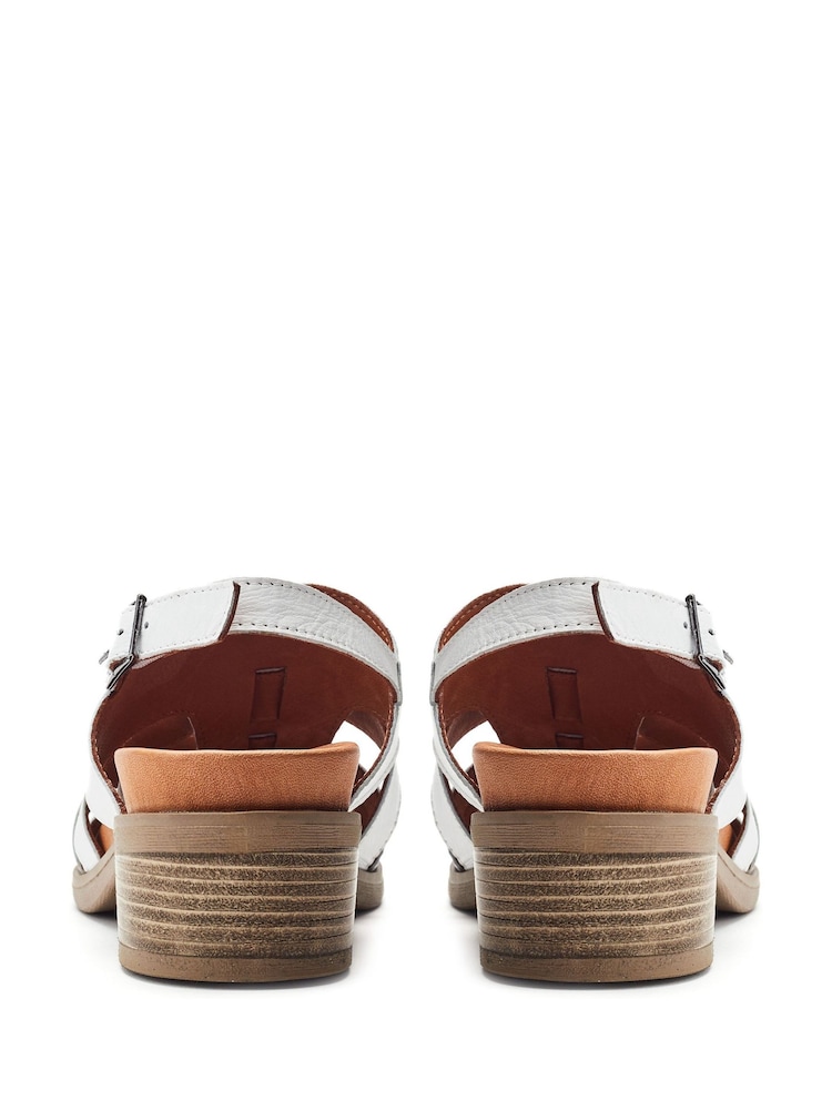 Moda in Pelle Sh Mere Heeled Footbed Fisherman White Sandals - Image 3 of 3 Moda in Pelle Sh Mere Heeled Footbed Fisherman White Sandals - Image 3 of 3