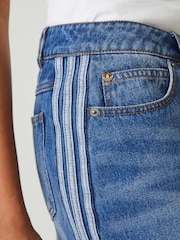 adidas Originals Blue 3 Stripes Denim Penicl Skirt - Image 4 of 5