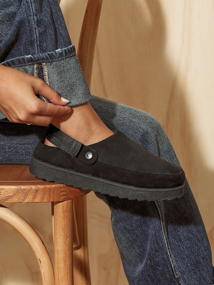 Linzi Black Teddy Slip-On Slingback Clogs - Image 1 of 5