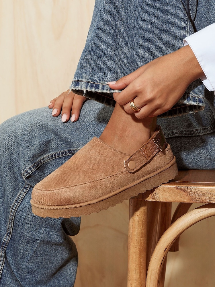 Linzi Brown Teddy Slip-On Slingback Clogs - Image 1 of 5 Linzi Brown Teddy Slip-On Slingback Clogs - Image 1 of 5