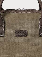 Osprey London Green The Hunter Canvas & Leather Barrel Bag - Image 5 of 5