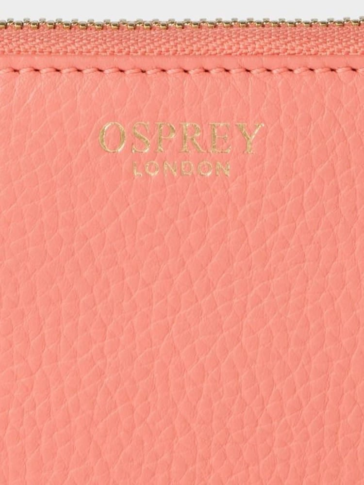 Osprey London Pink The Collier Leather Zip Around Purse - Image 4 of 4