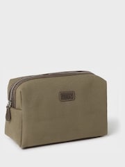 Osprey London Medium Green The Hunter Canvas & Leather Washbag - Image 3 of 5