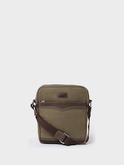 Osprey London Small Green The Hunter Canvas & Leather Cross-Body Bag - Image 1 of 5