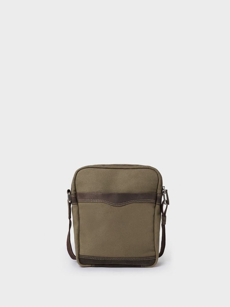 Osprey London Small Green The Hunter Canvas & Leather Cross-Body Bag - Image 2 of 5