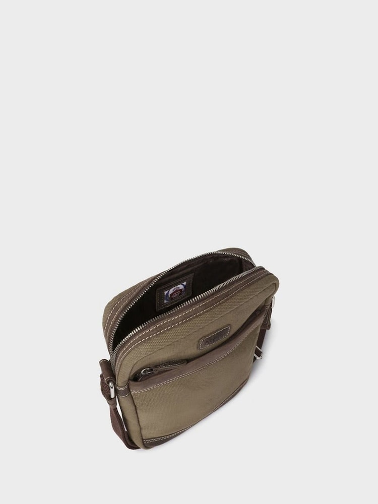 Osprey London Small Green The Hunter Canvas & Leather Cross-Body Bag - Image 5 of 5