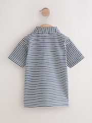 Navy/White Stripe Short Sleeve Polo Shirt (3mths-7yrs) - Image 5 of 7